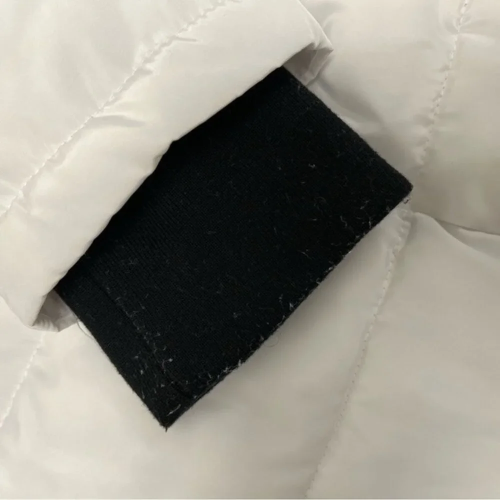 Karl Lagerfeld Paris White Long Faux Fur Puffer Coat - Size Large - Picture 9 of 16